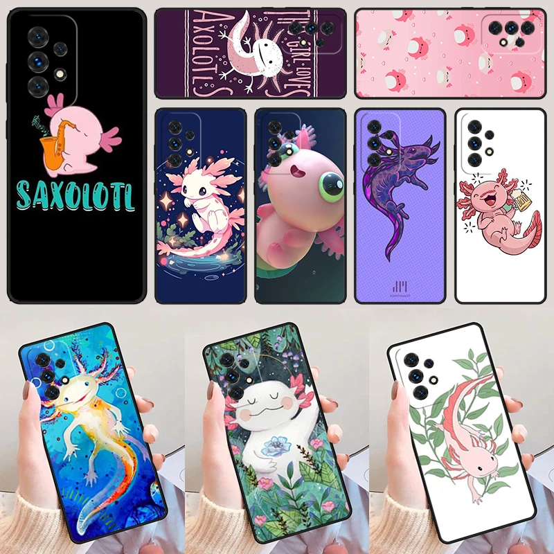

Cute Animal Axolotl For Samsung Galaxy A52 A72 A73 A20e A21S A50 A70 A11 A12 A42 A31 A40 A51 A71 A32 A80 A91 Phone Case Cover
