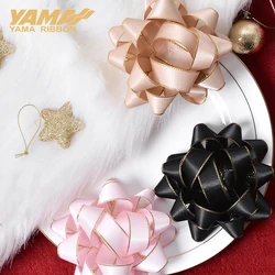 YAMA-Star Round Flower Bow Ribbon, DIY Decoration Crafts, Wedding and Birthday Party Gift, Diameter 10mm, 5 Pcs per Bag