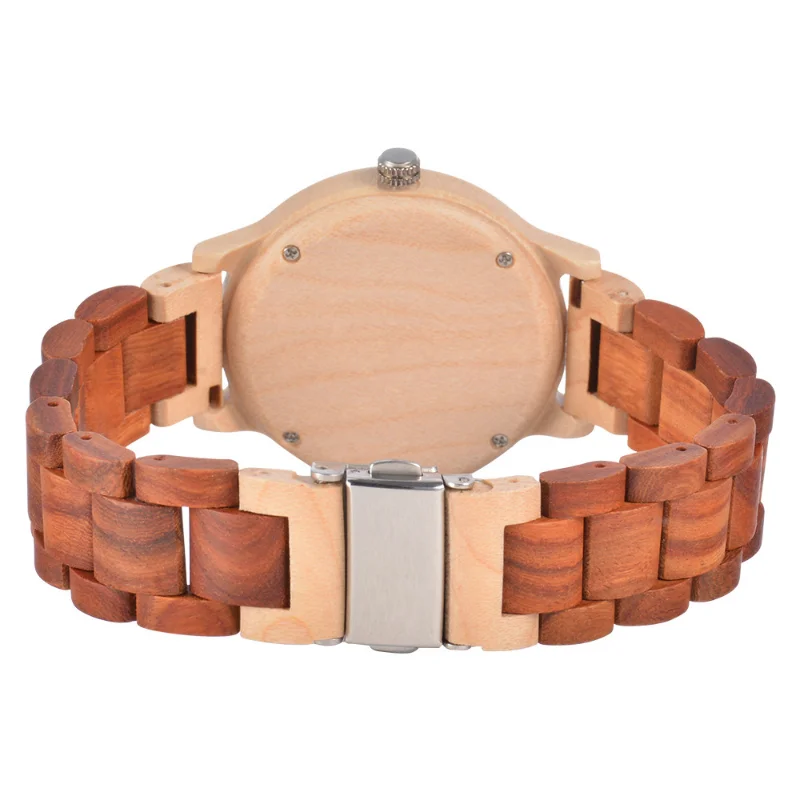 Orologio in legno per donna Design unico orologio da polso leggero a vento orologi Casual e alla moda con cinturino in legno luminoso