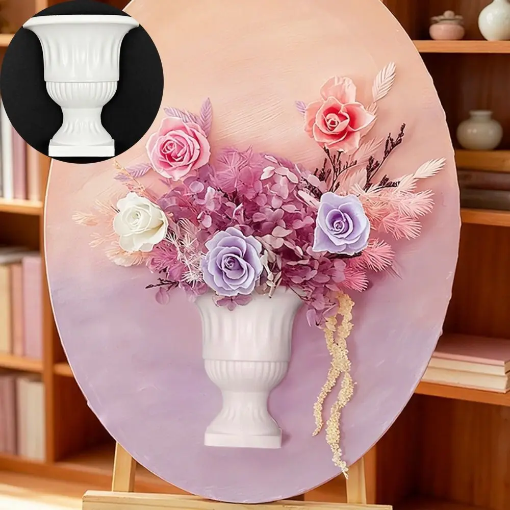 New French Oil Painting Half Wall Vase Hand-Painted White Half Wall Flower Pot DIY Wall Mounted Vase Floral Arrangement