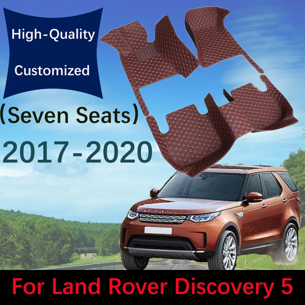 

Custom Leather Car Floor Mats For Land Rover Discovery 5 Seven Seat 2017 2018 2019 2020 Automobile Carpet Rugs Auto Foot Pads