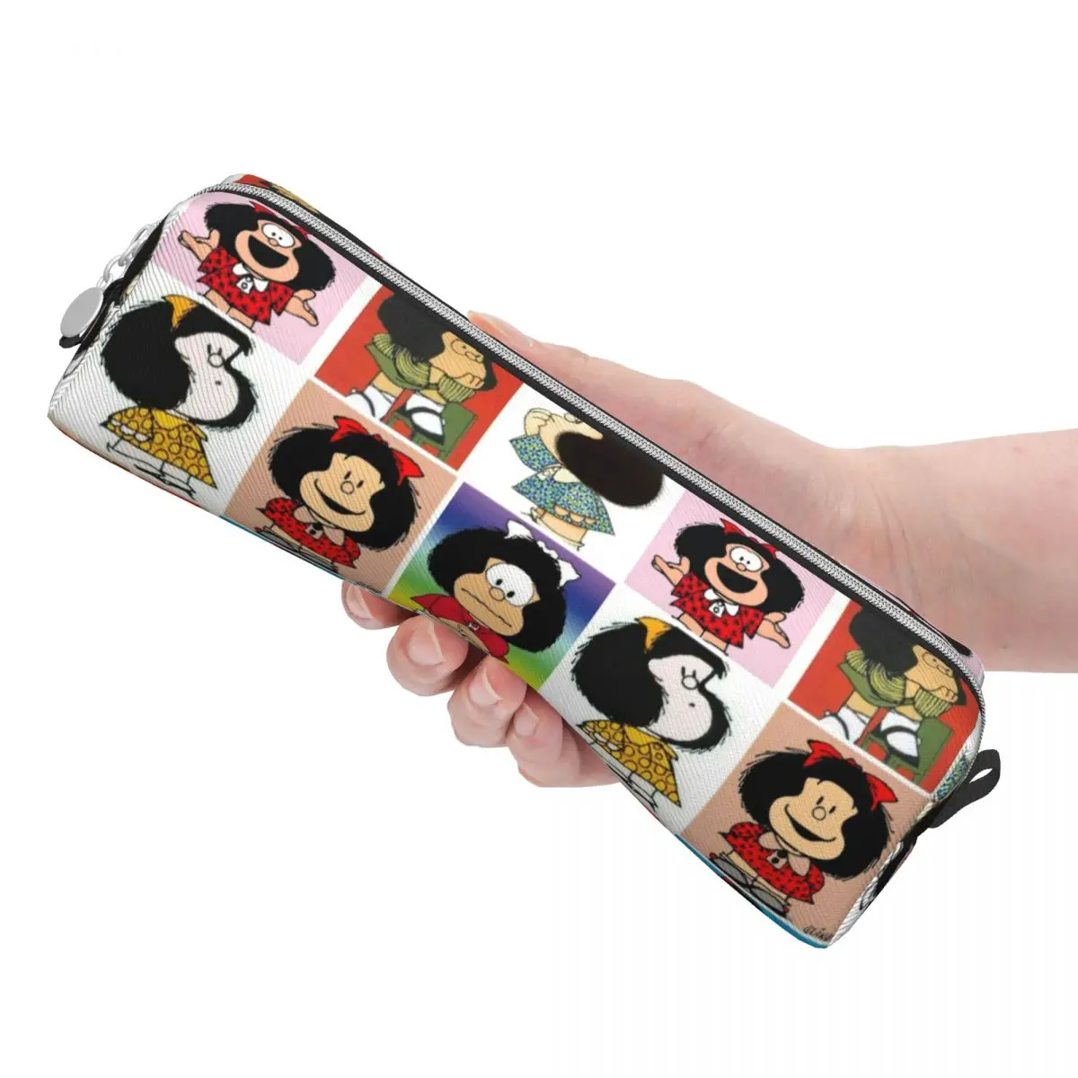 Cute Kawaii Mafalda Pencil Case Cartoon Anime Pencilcases Pen Kids Big Capacity Pencil Bags Students School Zipper Stationery