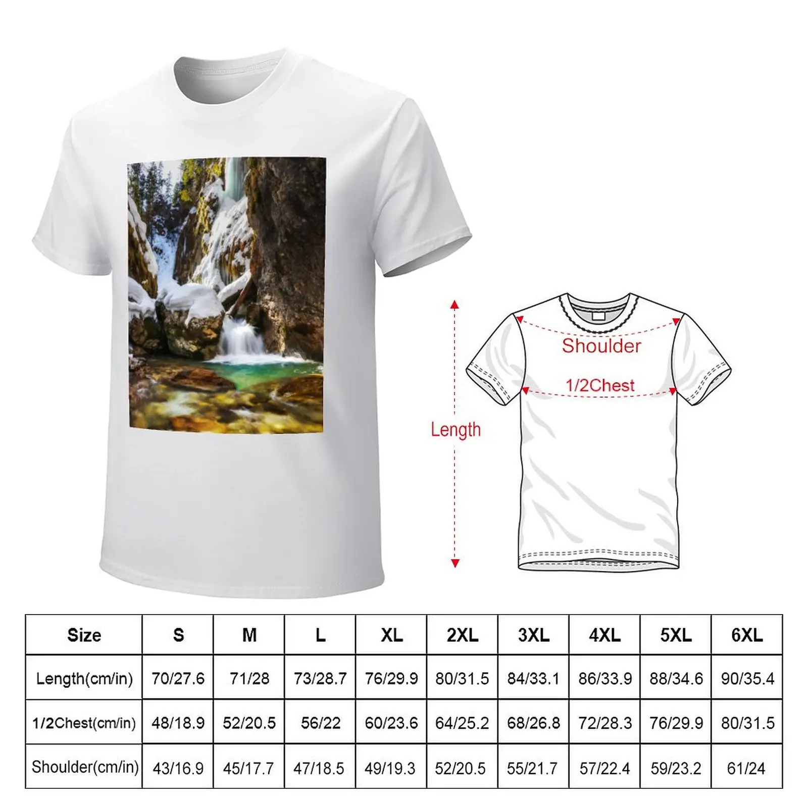 Beautiful stream in Gozd Martuljek end of winter T-shirt blacks tops Short sleeve tee men graphic t shirts