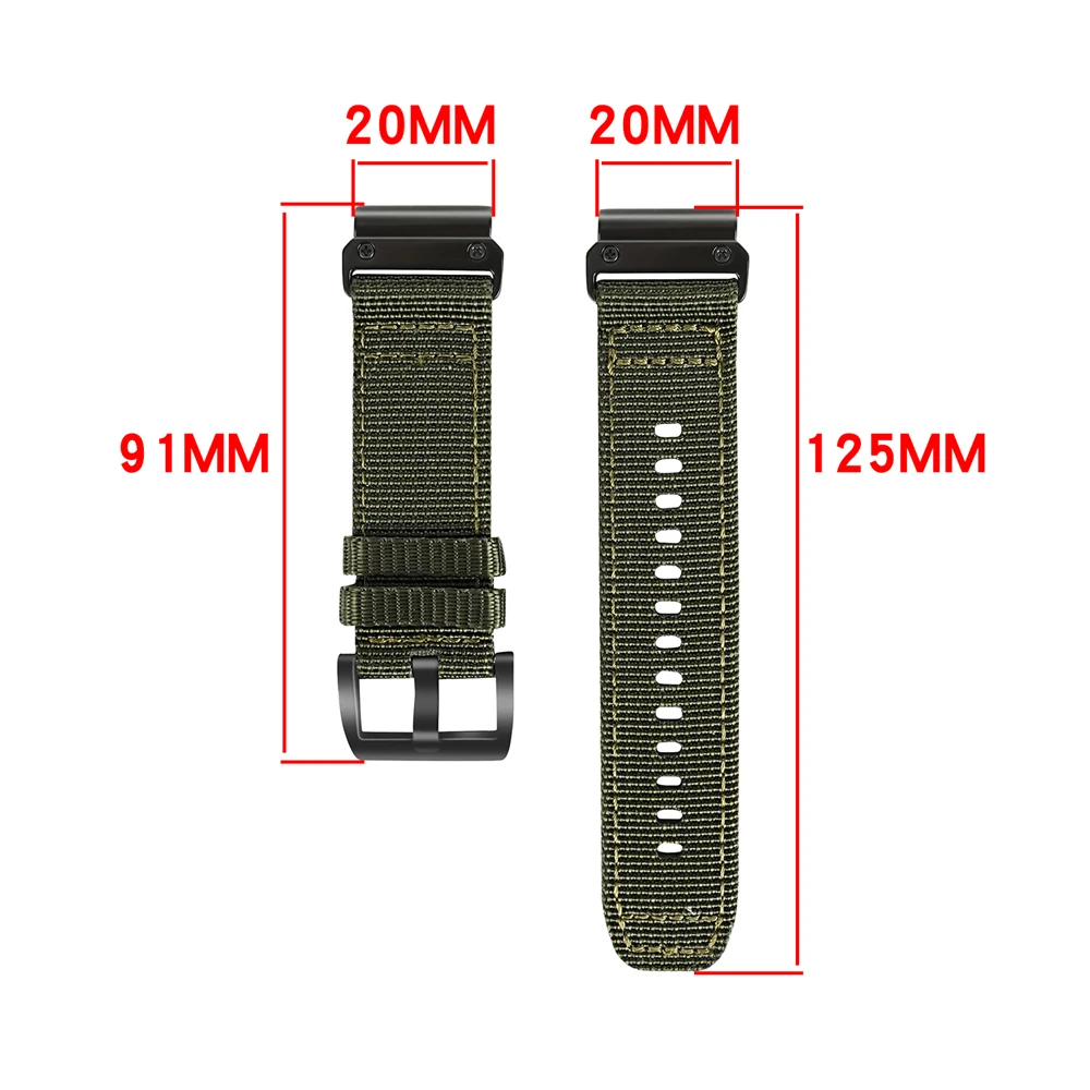 20MM 22MM 26MM Canvas strap For Garmin Descent G2 G1 / Enduro 3 2 smartwatch nylon sports Quick release band breathable replacem