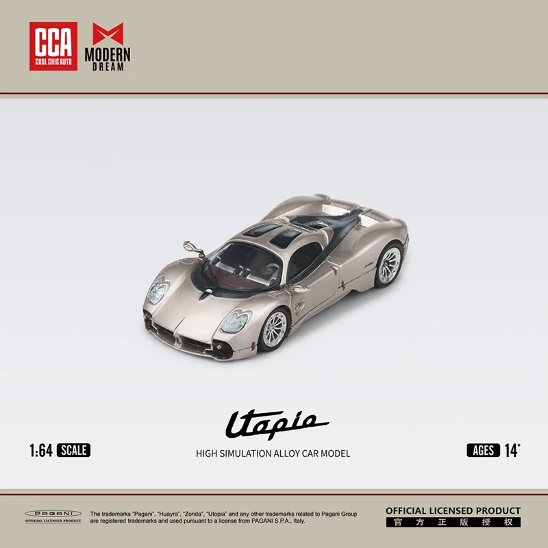 ModernDream + CCA 1:64 مقياس يوتوبيا-الشمبانيا سبائك الذهب سيارة نموذج حلية تذكارية عرض مجموعة هواية هدية #1