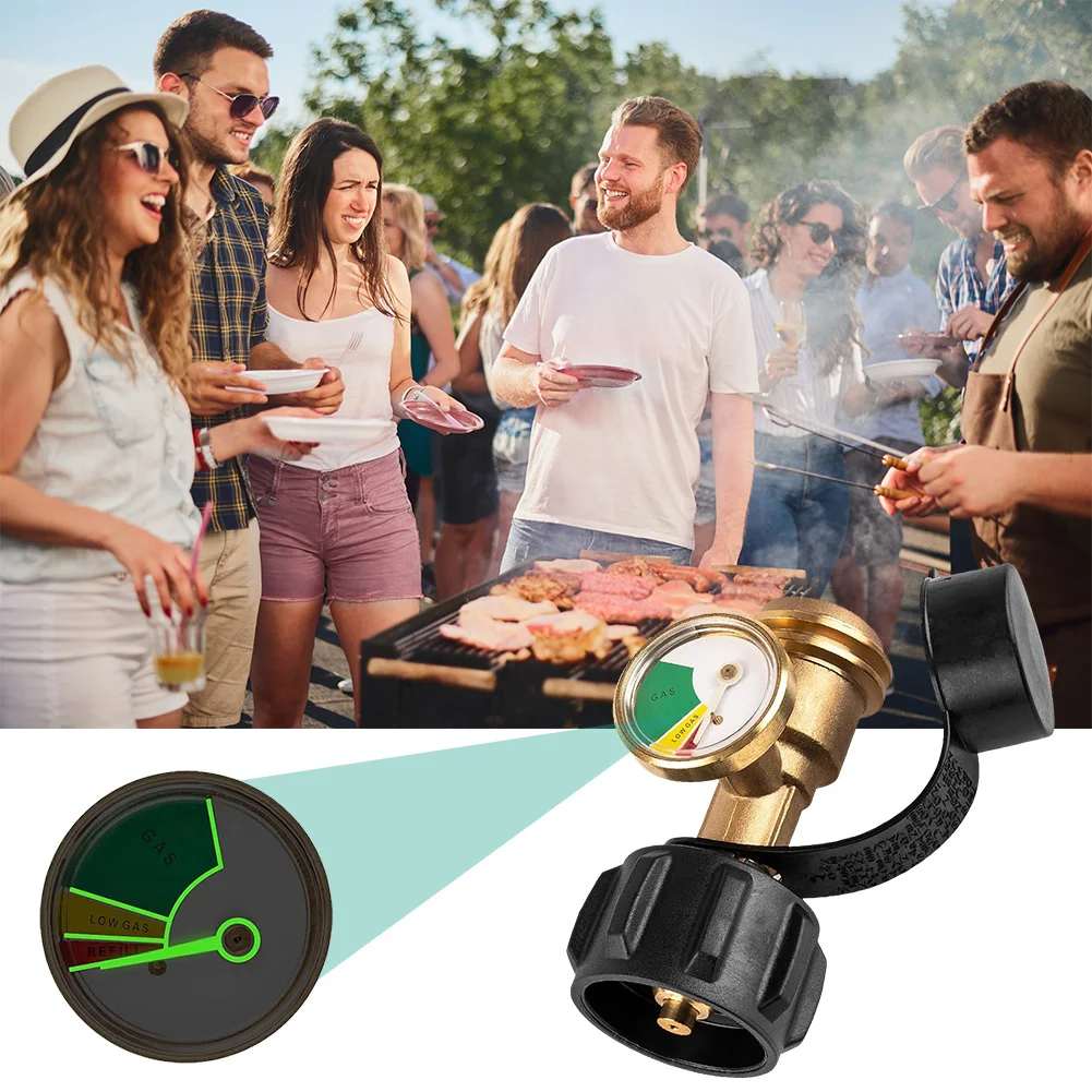 เกจวัดระดับถังโพรเพน เกจวัดโพรเพนอเนกประสงค์ อะแดปเตอร์เกจวัดโพรเพน เกจวัดแก๊สโพรเพนทองเหลืองสำหรับเครื่องทำความร้อนรถบ้าน