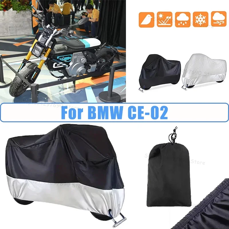 210D Oxford Motorcycle Cover Waterproof All Season UV Protection For BMW CE-02 Anti-Tear Windproof Motorbike Cover