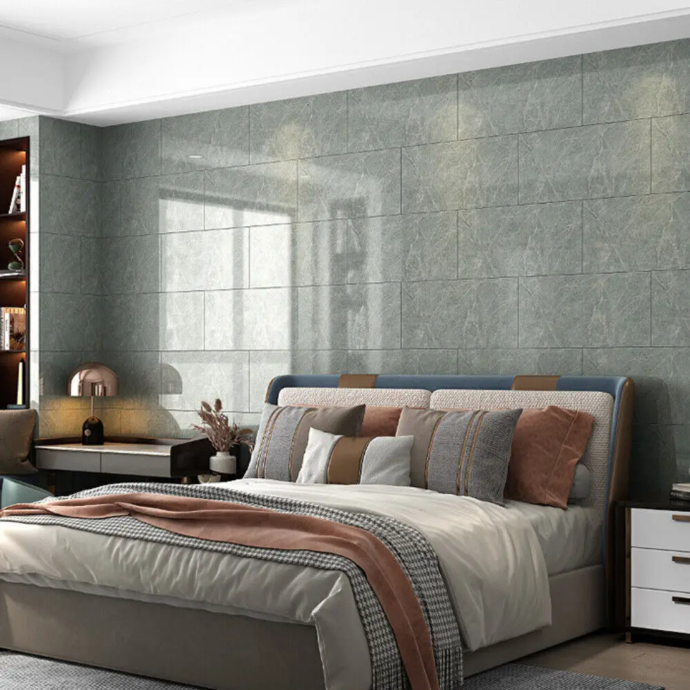 10X PVC Marble Tiles Wall Sticker Self-Adhesive Stick On Kitchen Bathroom Decor