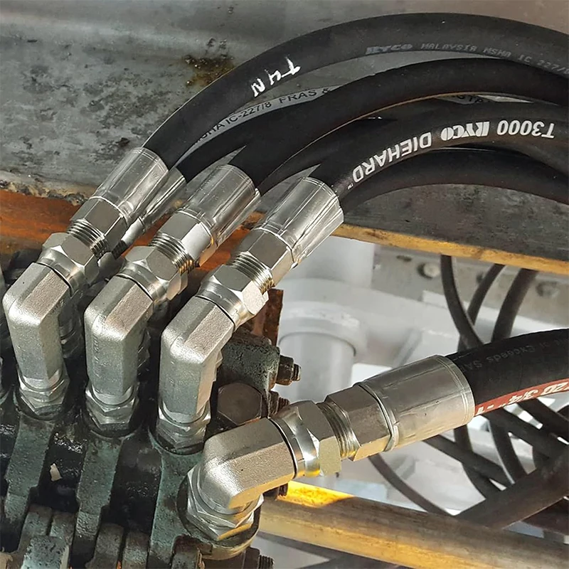 Conector de Manguera Hidráulica con Rosca Hembra JIC de 3/8 Pulgadas y 37 Grados o Conector de Manguera Hidráulica con Rosca Macho NPT de 3/8 Pulgadas