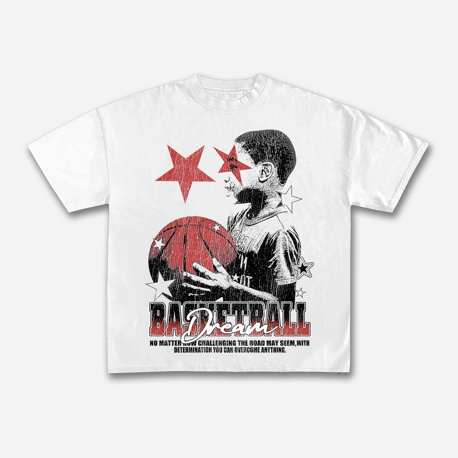 Camiseta Vintage con estampado gráfico de sueños de baloncesto para hombre Y2K, camiseta de manga corta de gran tamaño, ropa de calle para mujer, camisetas