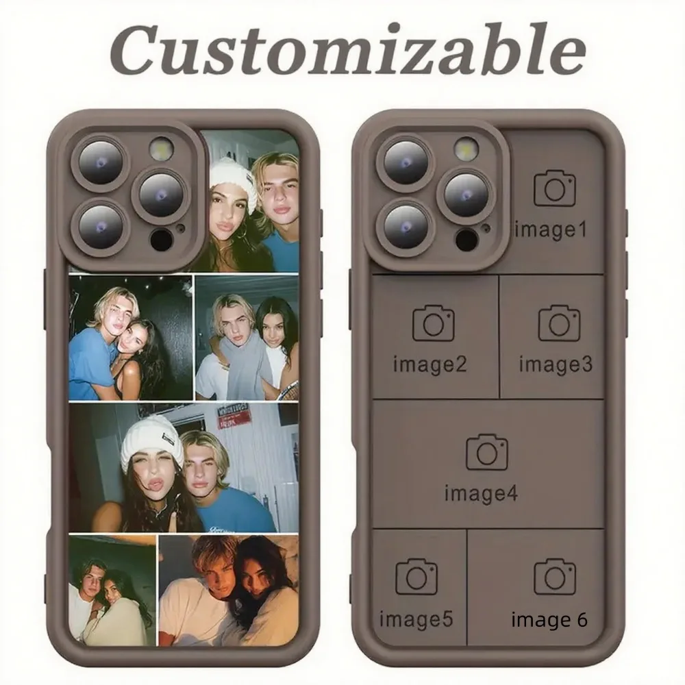DIY imagen múltiple foto personalizada funda suave para iPhone 16 15 14 13 12 11 Pro Max SE 2020 2022 X XS XR Plus funda trasera de silicona TPU