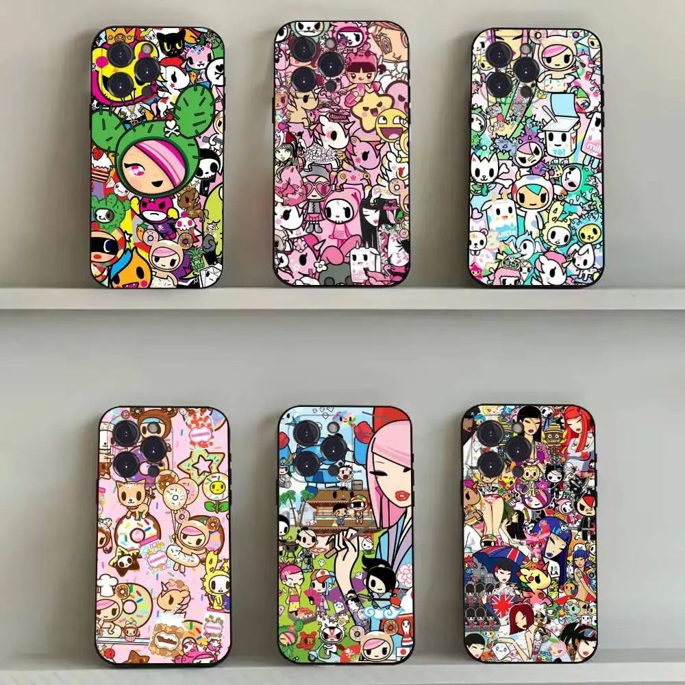 

Japan T-Tokidokis Phone Case For iPhone 16,15,14,13,12,11,Pro,Max,Plus,X,XS,SE4,E,Mini,Soft Black Case