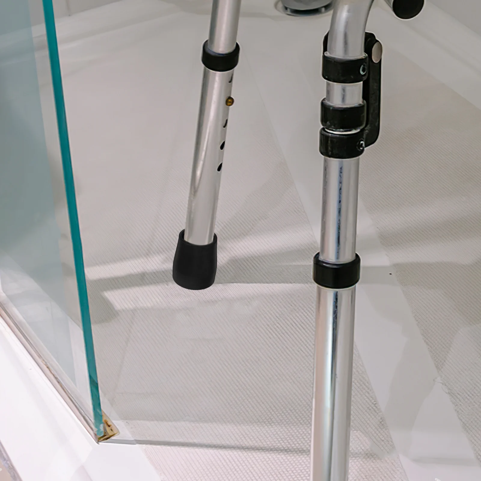 

4Pcs Non-Slip Rubber Foot Covers Black Commode Chair Feet Pads for Restroom Chairs Anti-Scratch Chair Leg Caps Stability Floor