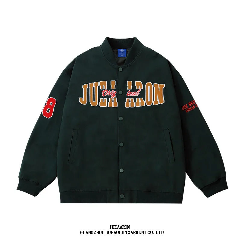 

Мужская модная куртка-бомбер JueAaron в американском стиле с вышивкой, тонкая, свободного кроя, для ранней весны, повседневная верхняя одежда для пар