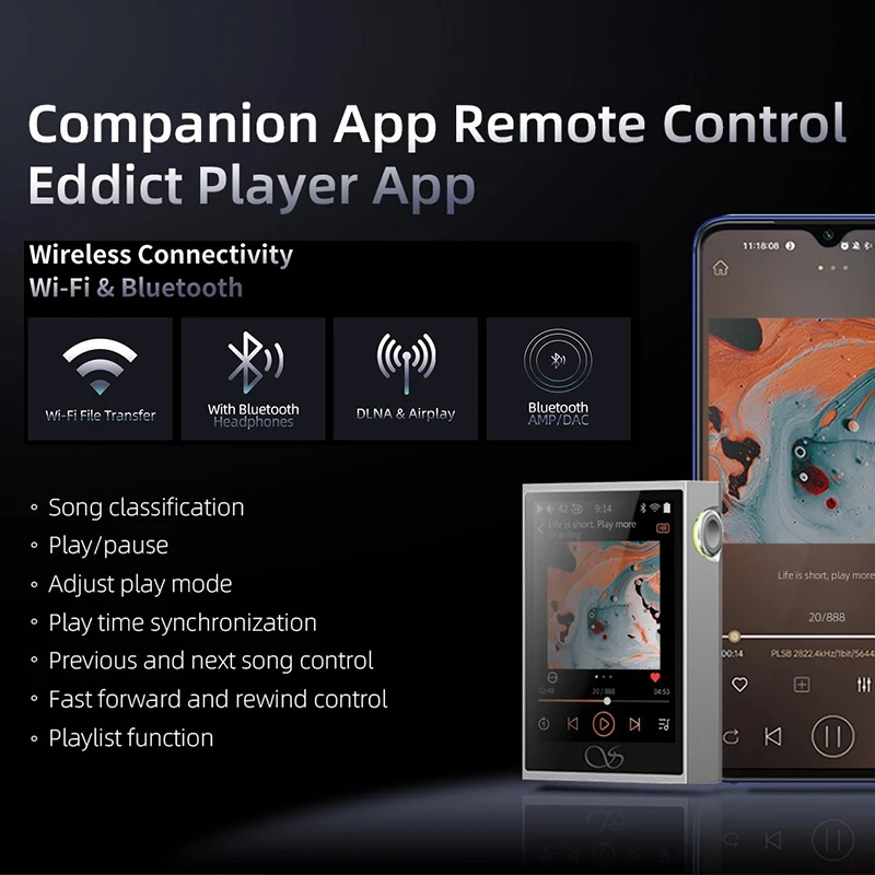 SHANLING M1 PLUS reproductor de música portátil MP3 ES9069Q DAC amplificador Dual SGM8262 PCM768 DSD512 Bluetooth 5,2 LDAC WiFi DLNA Airplay