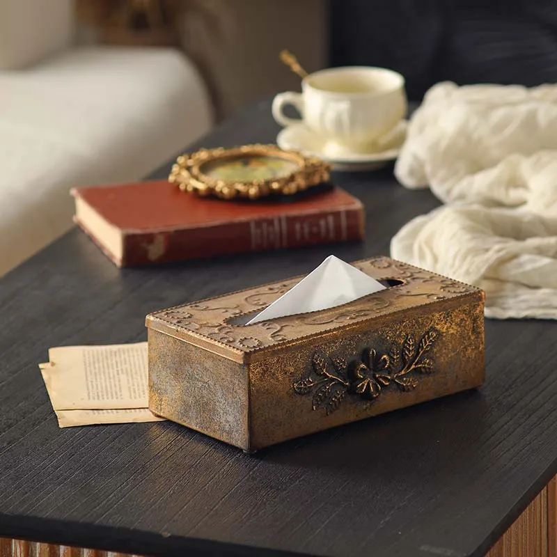 Morocco carved desktop decoration ornament retro drawer box restaurant commercial tissue storage box old handicrafts