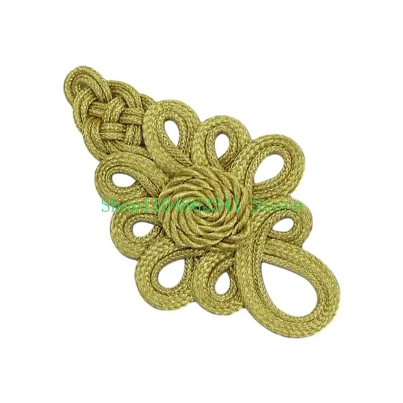 5ASD Китайский узел Cheongsam Button Tradition Ornament Ornament Золотые шелковые крепежи для шить