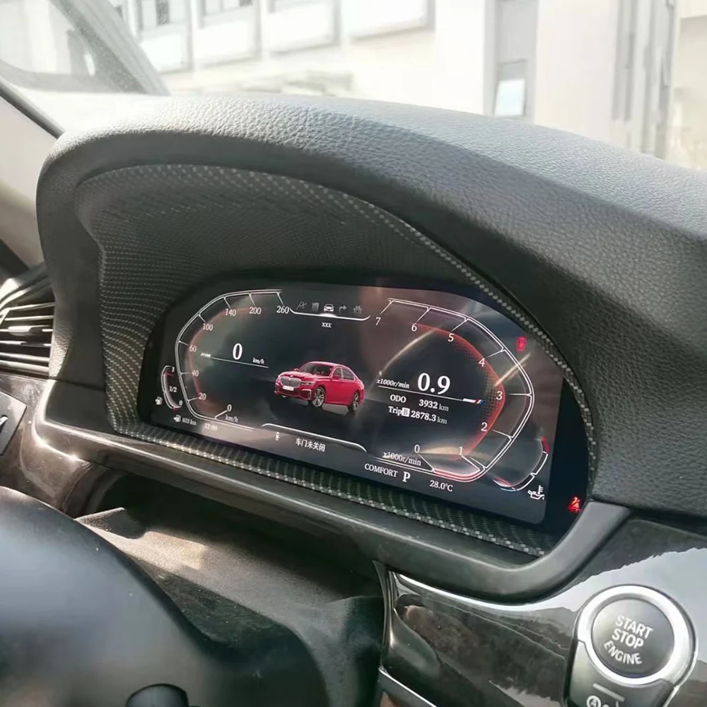 12.3 Inch LCD 1920*720 Dashboard Speedometer Screen for 5 Series Carbon Fiber Instrument Cluster Digital Display