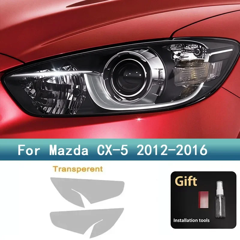 For Mazda CX5 CX-5 2012-2016 B Pillars Car Headlight TPU PPF Transparent Protective Film Smoke Black Pre-Cut Anti-Scratch Vinyl