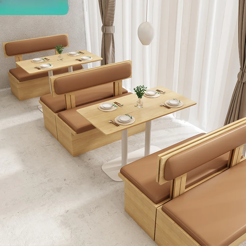 Modern  restaurant coffee shop  chairs and tables set Custom Design  fast food bench seating booth