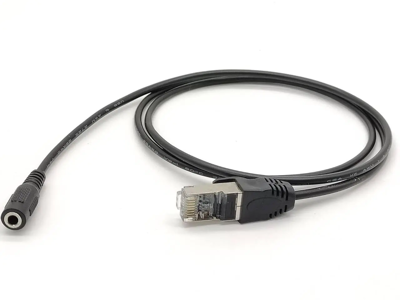 RJ45 to 3.5mm Audio Cable, Ethernet Male to Mini Female Jack Adapter Cord 3.5mm AUX Cable for Headphone, Speaker, PC - 1M/3.3ft