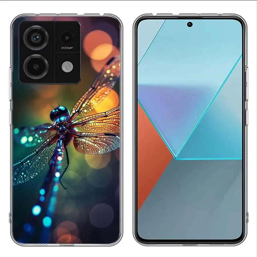 Dragonfly Texture is Realistic Clear Phone Case For Xiaomi Redmi Note 11 11S 11T 11E 10 10S 9 9S 9T 8 8T Pro 7 K70 K60 K20 TPU P