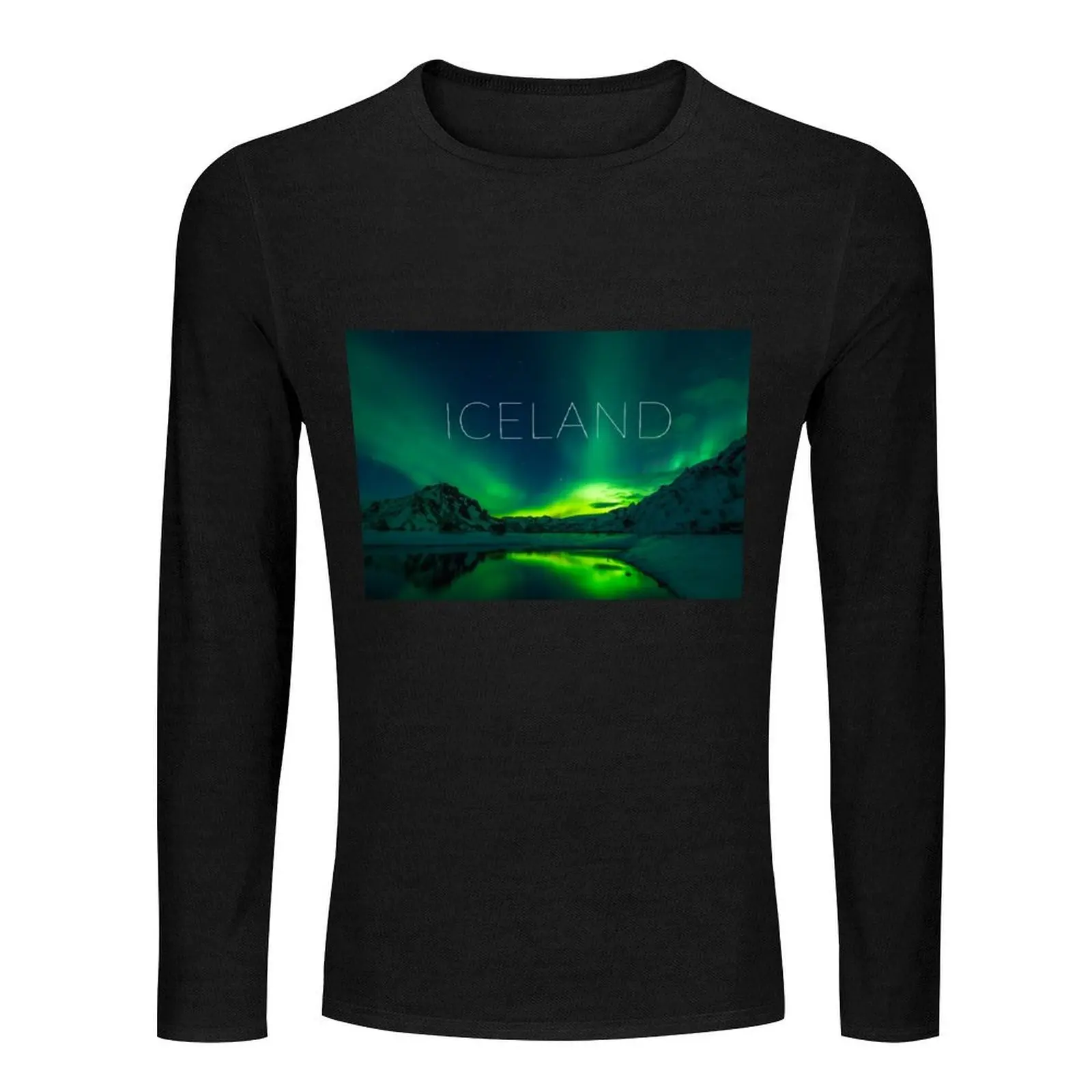 Iceland Aurora Borealis Northern Lights Long T-Shirt aesthetic clothes boys white t shirts quick drying t-shirt men clothing