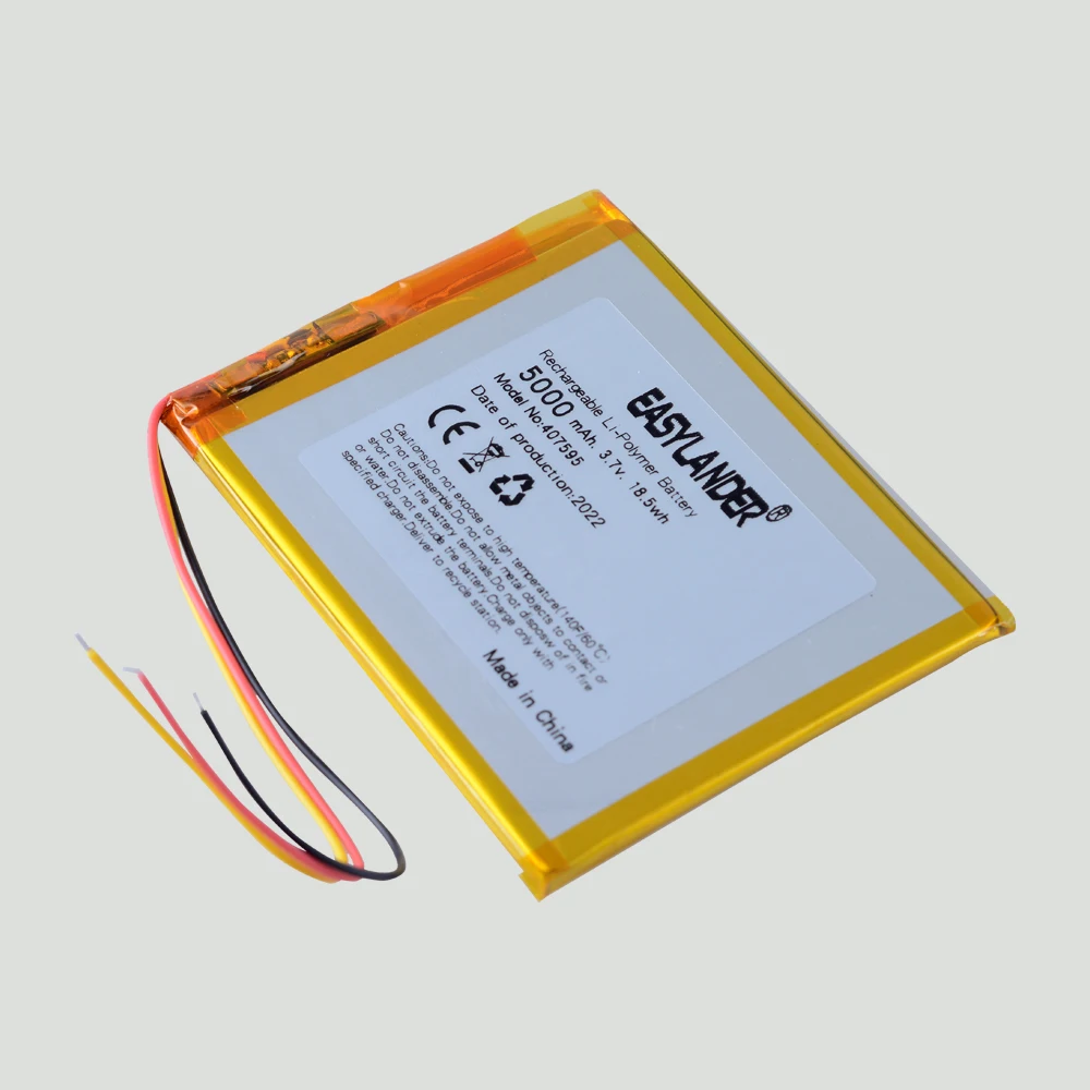 With High Quality 5000mAh  3Wire 407595 Polymer Lithium Battery FOR 7,8,9,10 inch Tablet PC DIGMA 8’ Replace 407095 407590