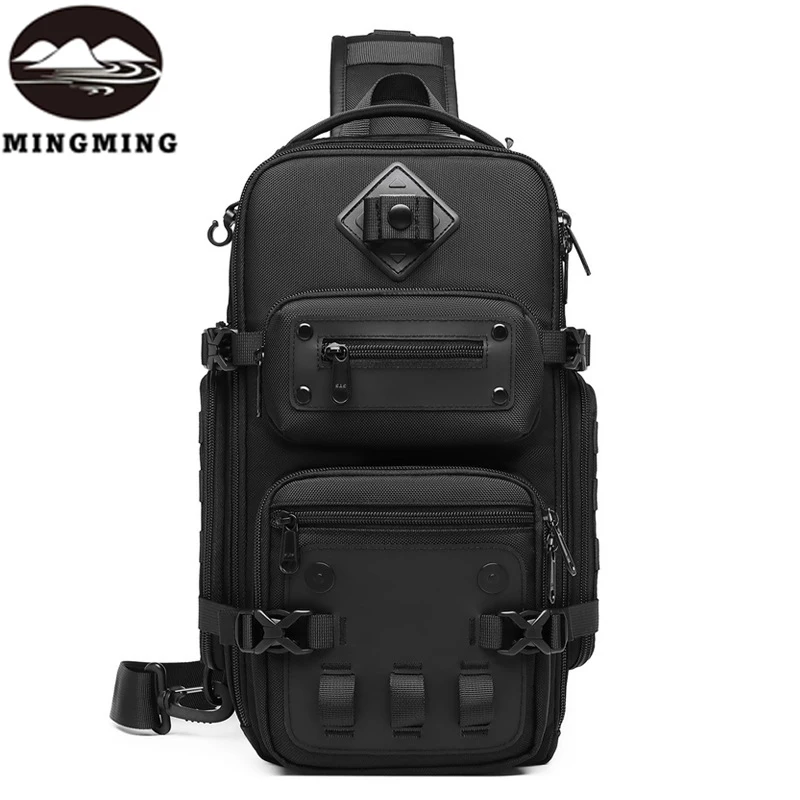 Bolso cruzado Oxford de gran capacidad para hombre, bolsa de pecho impermeable, bolso de mensajero de hombro táctico, viaje, ocio, al aire libre,