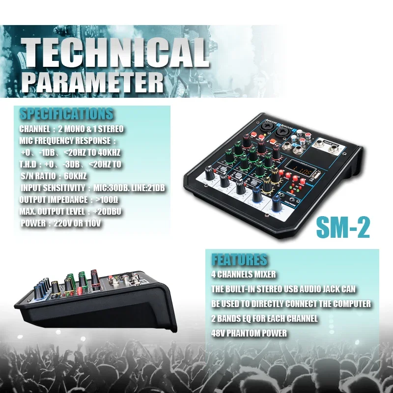 4 قناة خلاط الصوت في الهواء الطلق مؤتمر الصوت USB بلوتوث ريفيرب معالج الصوت الغناء لايف 2025 كارت الصوت الصوت هدية جديد