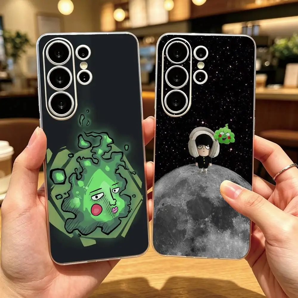 Anime Mob Psycho 100  Phone Case Transparent Silicone Soft For Samsung S25,S24,S21,S22,S23,S30,Ultra,S20,Plus,Fe Gift