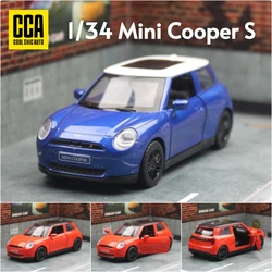 1/34 Mini Cooper S BMW Toy Car Diecast Vehicle Miniature Metal Model Pull Back Doors Openable Collection Gift for Kid Match Box