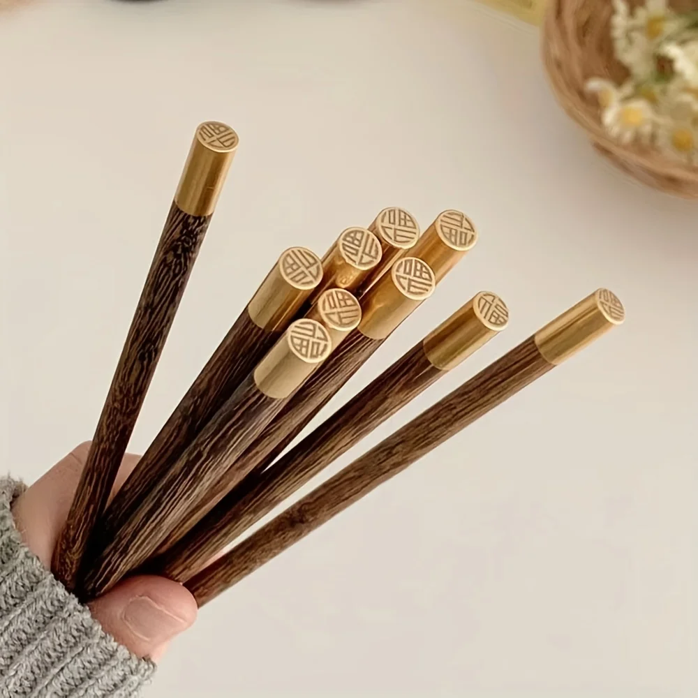 Red Sandalwood Chopsticks, Reusable Natural Wooden Chopsticks, Antibacterial Anti-mildew High Temperature Solid Wood Chopsticks