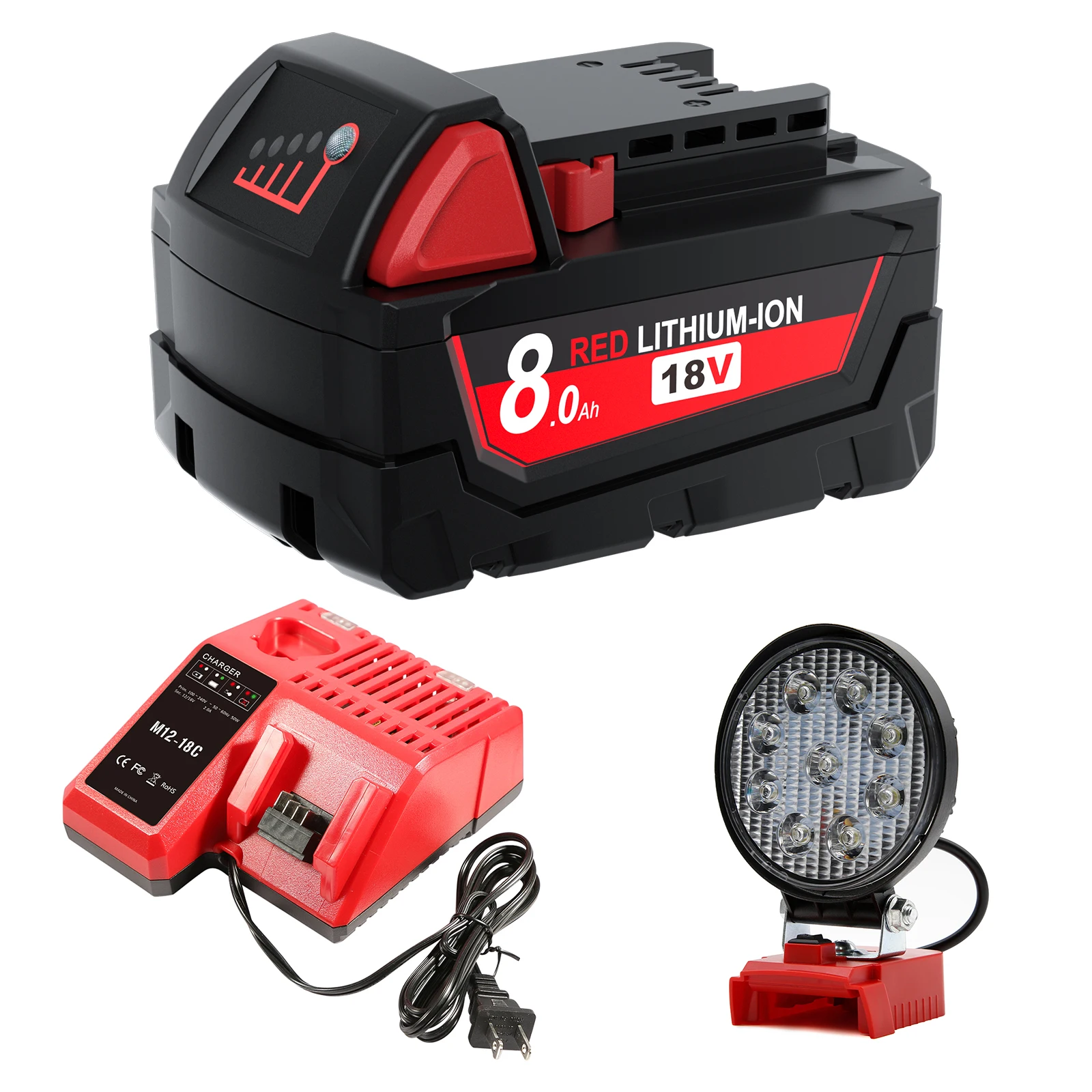 

go Long Battery Life Milwaukee M18 18V 8000mAH Replacement Milwaukee M18B5 XC Li-ion battery M18B 48-11-1815 48-11-1850 2604-22