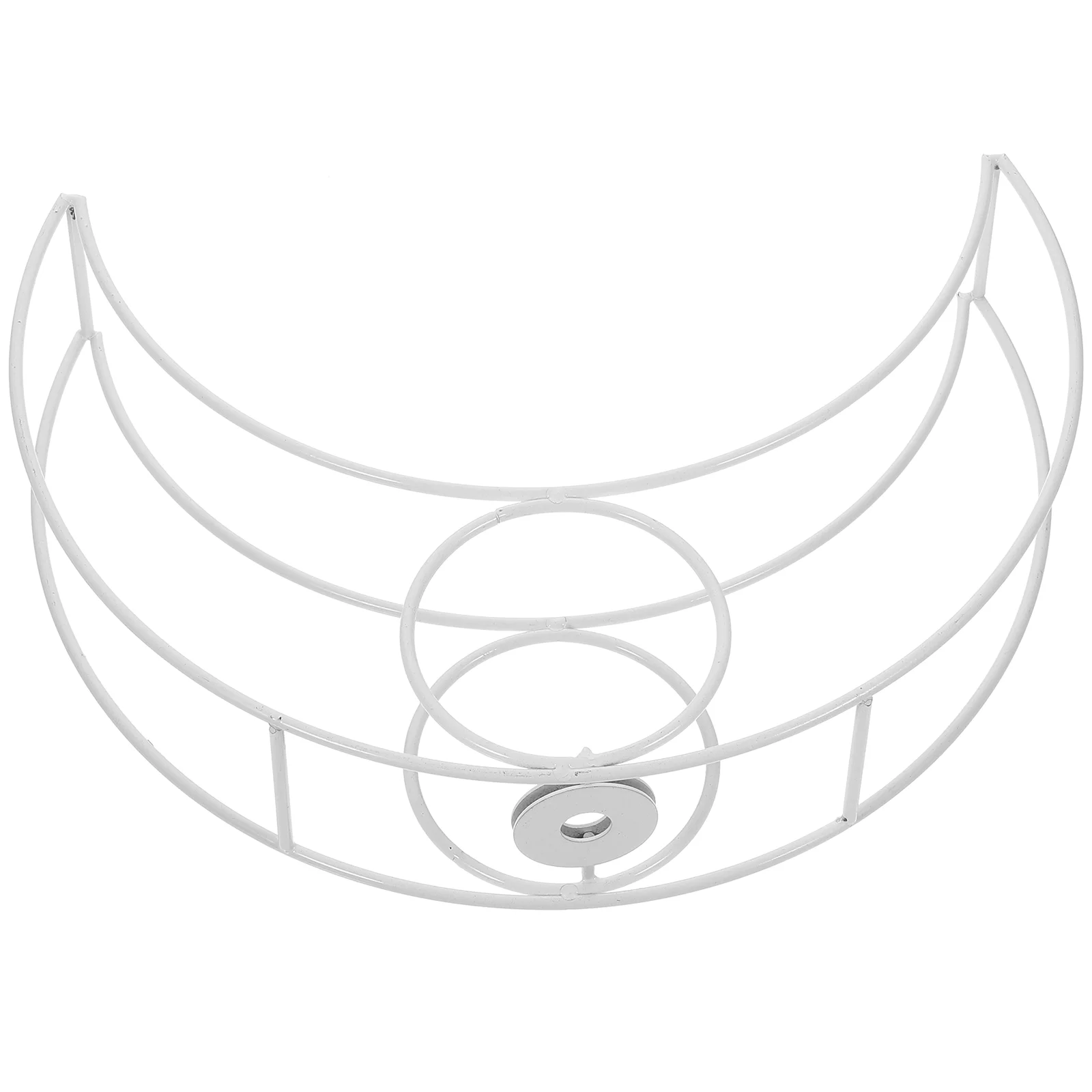 1PCS Moon Shape Iron Lampshade Frame Metal Light Rack for Table Desk Bedside Lamps Vintage Crystal Bracket Stable