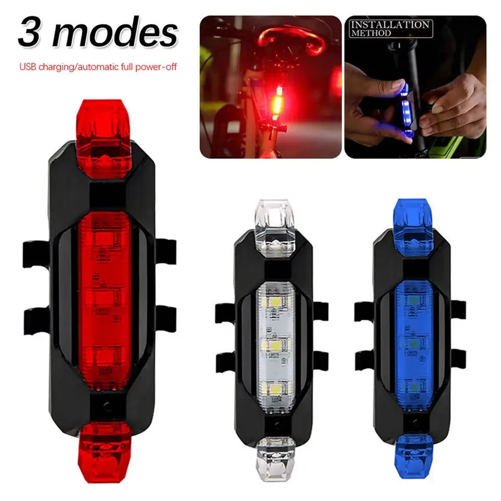 Bicycle Tail Light USB Rechargeable Mountain Cycle Rear Light Waterproof Bike Light Warning Lantern Bike Lamp