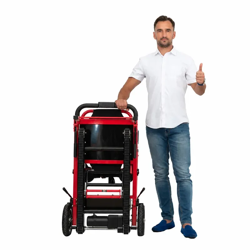 Electric Climbing Wheelchair Stair Climber for Elderly Automatic Crawler Stretcher Up and Down Stairs Intelligent Mobility