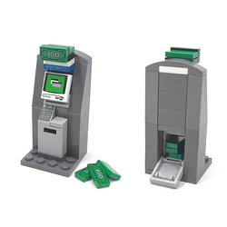 City Scene Bank ATM Compatible With LEGO MOC Building Blocks Urban Street View Parts Bricks Toys Kits