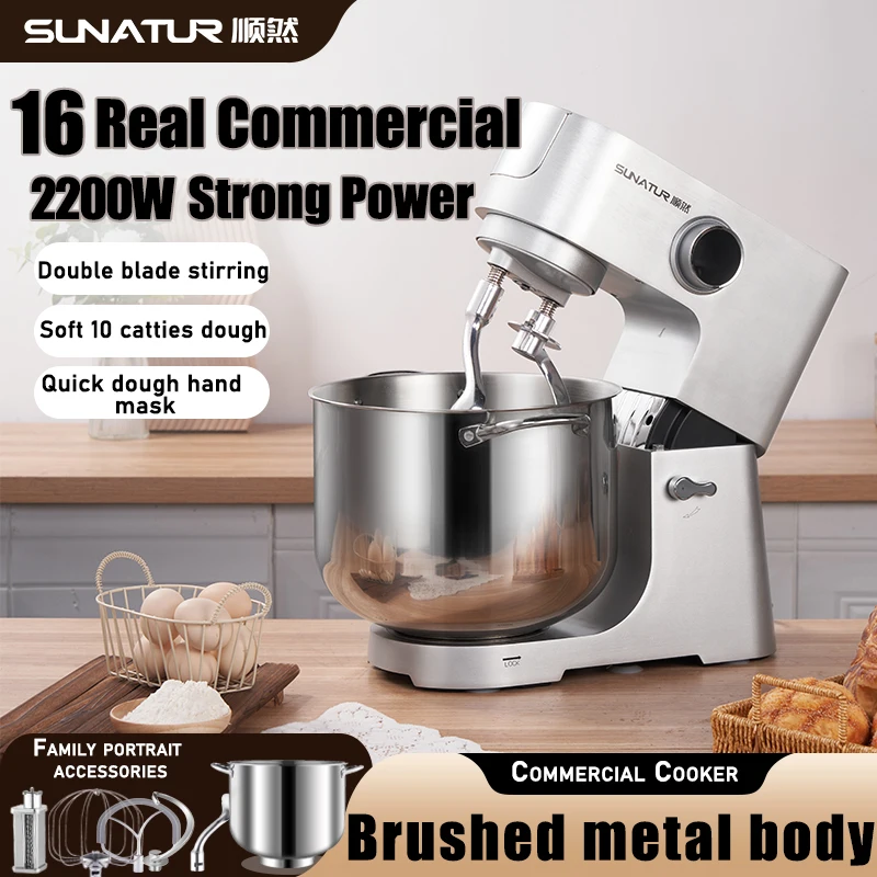 Home Appliance Stand Mixer: Electric Blender Machine with Planetary Beater Processor Support for Dough Efficient Kitchen Tool