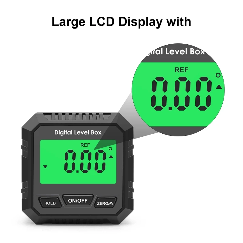 Digital Angle Finder Compact LCD Display Digital Angle Gauge & Level Tool 4x90° 2x180° Essential Woodworking Electrical