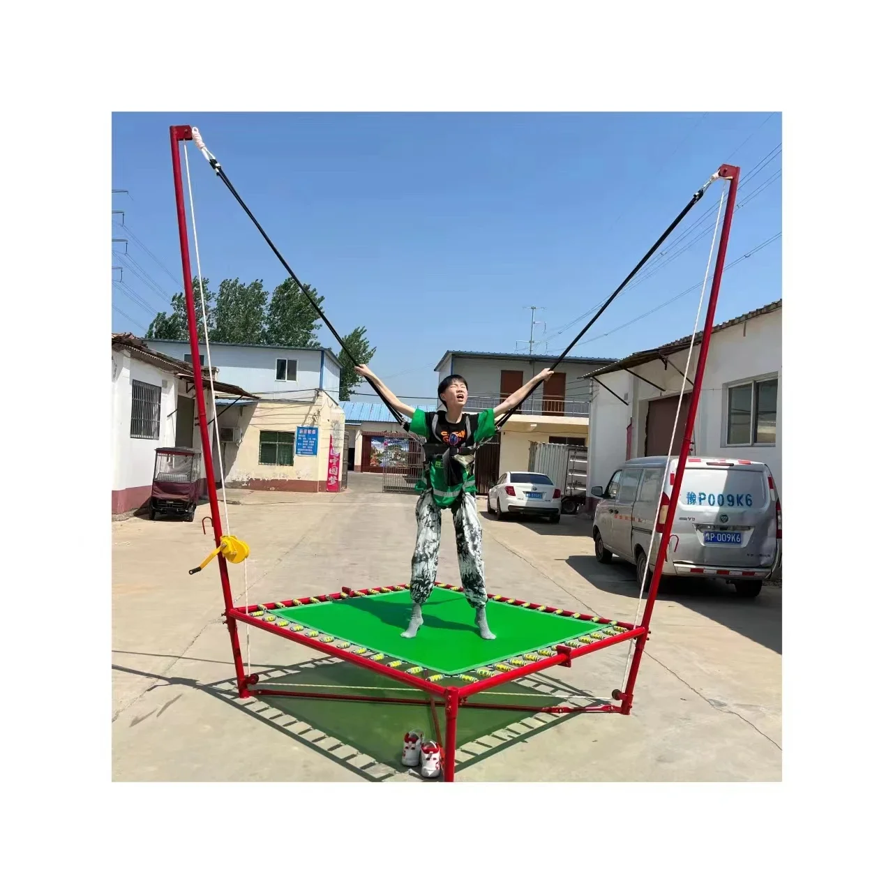 

The most popular single person bungee trampoline/big trampoline bed/children trampoline park bungee jumping rides for sale