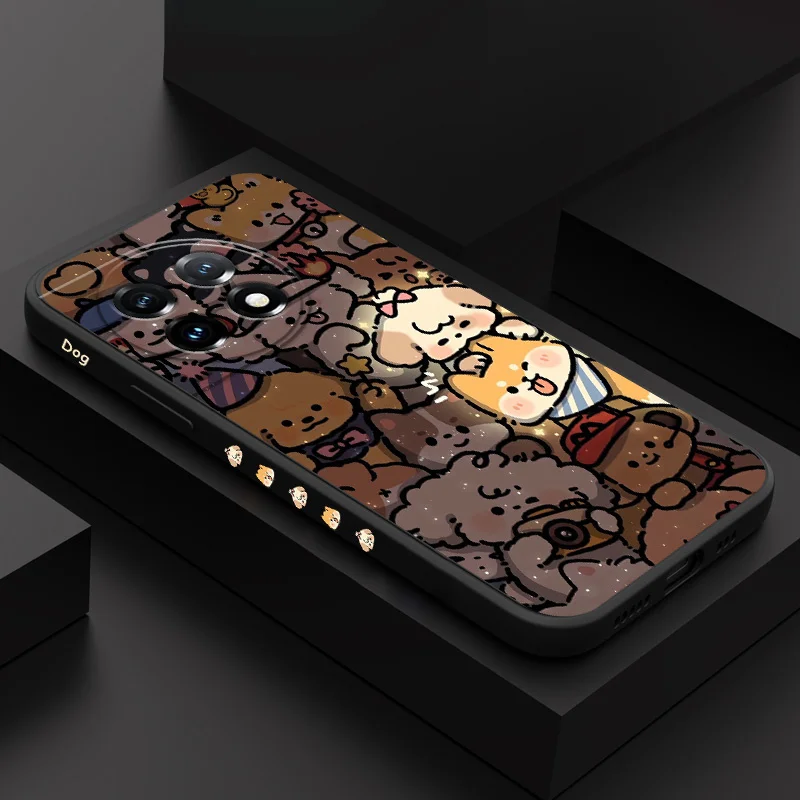 

Couples Dog Phone Case For Oneplus 13 13R 12 12R 11 11R 10 10R 10T 9R 9RT 9 8T 8 7 7T Pro 5G Liquid Silicone Cover