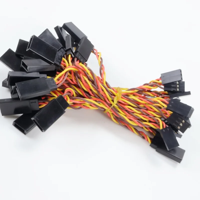 8Pcs/lot 10/15/20/30/50/100cm Servo Extension Cable 30/60 Core For Futaba JR Anti-interference Servo For RC Helicopter Part