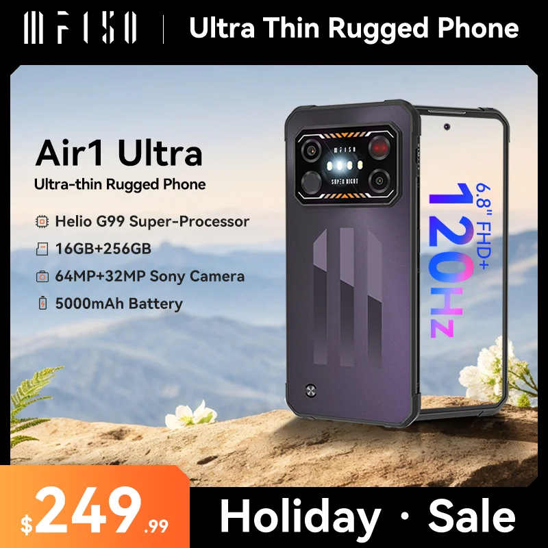 IF150 Air1-Smartphone ultra robuste avec vision nocturne, écran 6.8 "FHD + 120Hz, Helio G99, appareil photo 64MP, version globale, 8 Go + 256 Go