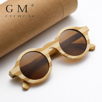 GM Natural Zebra Bamboo Wooden Aduit Sunglasses Handmade Polarized Glasses Mirror Coating Lenses Eyewear With Gift Box 8620C