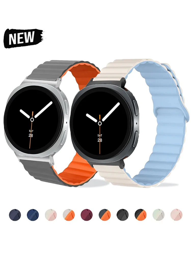 Silicone sport Band for Samsung galaxy watch 8 40mm 44mm smart watches Magnetic bracelet for galaxy watch 8 classic 46mm strap