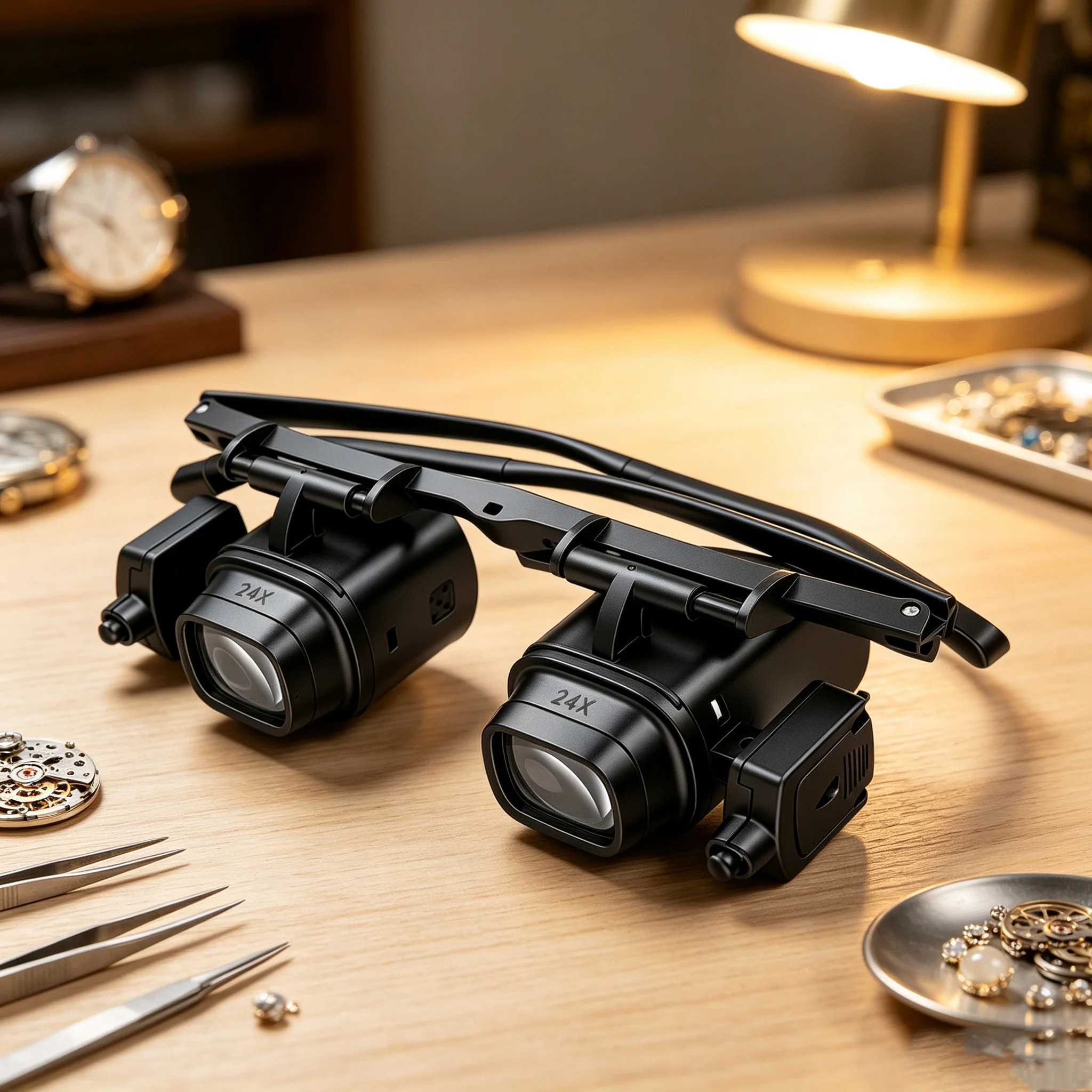 Lunettes loupe professionnelles à fixation sur la tête avec lumière LED, lentilles 2x, 6x, 8x, 10x, 12x, 24x pour la réparation de montres et de bijoux