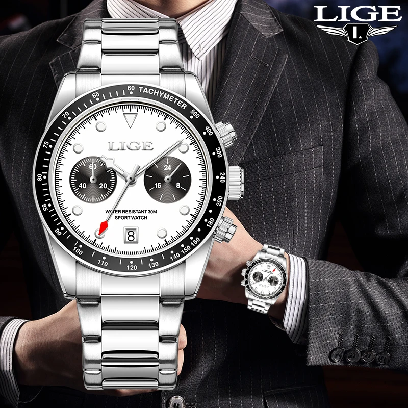 LIGE Brand Fashion Man Watch Luxury Casual Sport Luminous Business Watch Mens Waterproof Quartz Wristwatch Date Reloj Hombre New