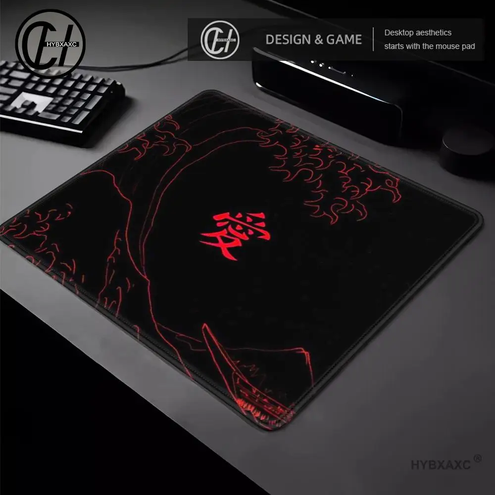 Japanese Black Sea Wave Mouse Pad Small Mouse Pad Desk Pad Desktop Computer Keyboard Wireless Mouse Boy Girl Gift for Play games