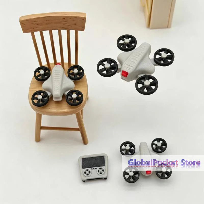 [TG823]1: 12 Scale Miniature Remote Control Drone Model, Miniature Scene Props, Dollhouse With A Strong Sense Of Technology.